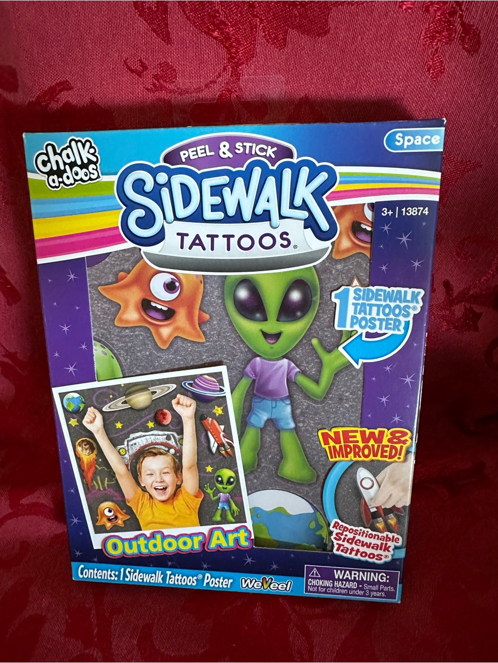 🌵3/$15 Chalk-a-doos Peel & Stick Sidewalk Tattoos Space Design (see description)